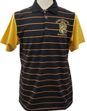 Buffalo Dallas Alpha Phi Alpha Striped Mens Polo Shirt With Contrasting Sleeves [Black/Gold]