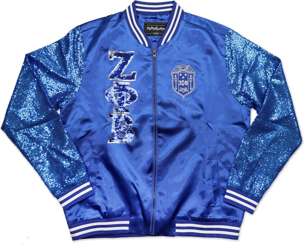 Big Boy Zeta Phi Beta Divine 9 S2 Ladies Sequins Jacket [Royal Blue]