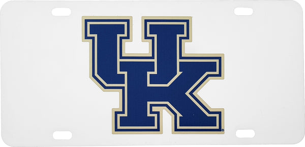 University of Kentucky Reflective Logo Acrylic Car Tag [White/Blue - Car or Truck]