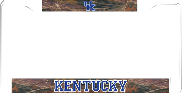 University of Kentucky Domed Metal License Plate Frame [Black/Camouflage - Car or Truck]