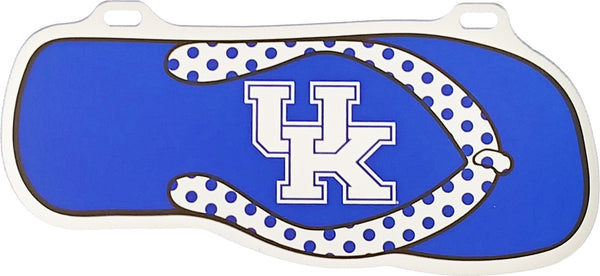 University of Kentucky Flip Flop UK Logo Decal Metal License Plate [Silver - Car or Truck]