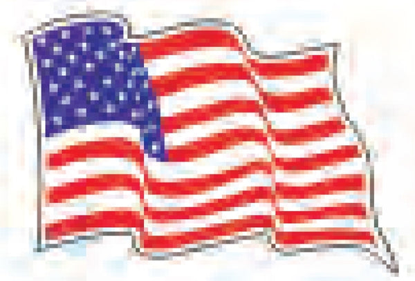 United States Waving Flag Decal Sticker [White - 12"]