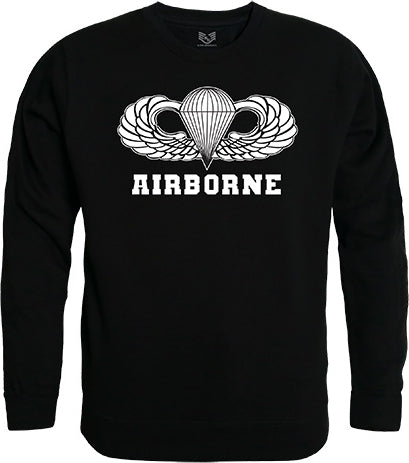 Rapid Dominance Airborne Parachutist Badge Graphic Mens Crewneck Sweatshirt [Black]