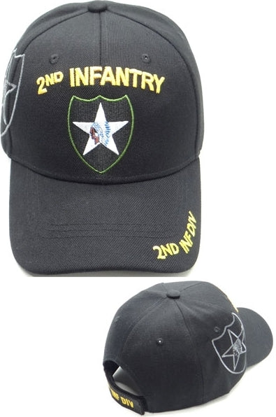 2nd Infantry Side Shadow Mens Cap [Black - Adjustable Size]