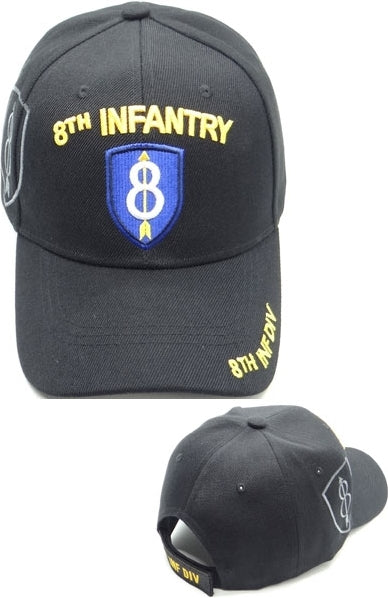 8th Infantry Side Shadow Mens Cap [Black - Adjustable Size]