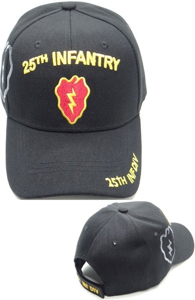 25th Infantry Side Shadow Mens Cap [Black - Adjustable Size]