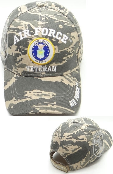 Air Force Veteran Shadow Mens Cap [Digital Camouflage - Adjustable Size - Baseball Cap]