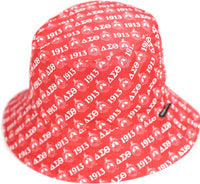 Big Boy Delta Sigma Theta Divine 9 S145 Reversible Womens Bucket Hat [Black/Red]