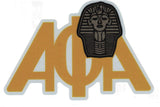 Alpha Phi Alpha Sphinx Head Reflective Symbol Decal Sticker [Gold - 4.25"W x 2.75"T]