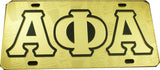 Alpha Phi Alpha Ghost Back Sphinx Head Car Tag License Plate [Gold - Car or Truck]