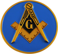 Mason Blue House Symbol Classic Round Car Emblem [Gold - 2.75"]