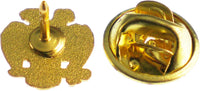 Scottish Rite 32nd Degree Wings Down Rhinestone Small Lapel Pin [Gold - 3/8"]