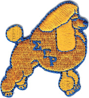 Sigma Gamma Rho Poodle Iron-On Patch [Gold]