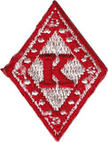 Kappa Alpha Psi Diamond Iron-On Patch [Red/Cream]