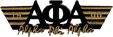 Alpha Phi Alpha 2-Tone 3-N-1 Wing Design Iron-On Patch [Black - 4.75"]