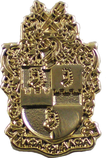 Alpha Phi Alpha Polished Sandblasted Shield Lapel Pin [Gold - 7/8"]