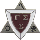 Gamma Sigma Sigma Active Membership Badge Lapel Pin [Silver - 1.125"]