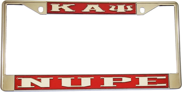 Kappa Alpha Psi Nupe License Plate Frame [Silver Standard Frame - Red/Silver]