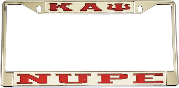 Kappa Alpha Psi Nupe License Plate Frame [Silver Standard Frame - Silver/Red]