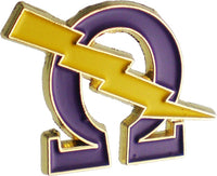 Omega Psi Phi Que Lightning Bolt Symbol Lapel Pin [Silver - 3/4"]