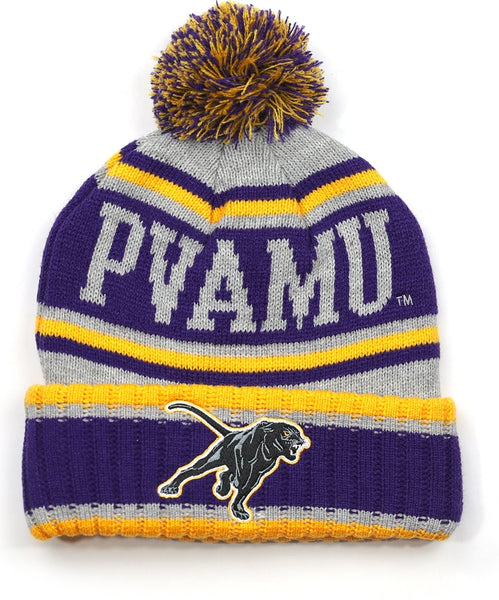 Big Boy Prairie View A&M Panthers S51 Mens Cuff Beanie Cap with Ball [Purple - One Size]