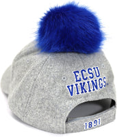 Big Boy Elizabeth City State Vikings S148 Ladies Pom Pom Cap [Grey - Adjustable Size]