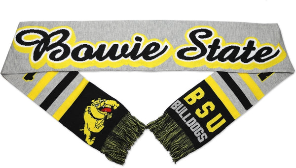 Big Boy Bowie State Bulldogs S5 Knit Scarf [Black - 80" x 7"]
