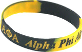 Alpha Phi Alpha Color Swirl Silicone Bracelet [Pre-Pack - Black/Gold - 8"]