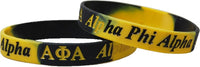Alpha Phi Alpha Color Swirl Silicone Bracelet [Pre-Pack - Black/Gold - 8"]