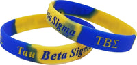 Tau Beta Sigma Color Swirl Silicone Bracelet [Blue/Gold]