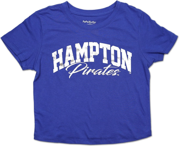 Big Boy Hampton Pirates Foil Cropped Ladies Tee [Royal Blue]
