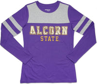 Big Boy Alcorn State Braves Ladies Long Sleeve Tee [Purple]