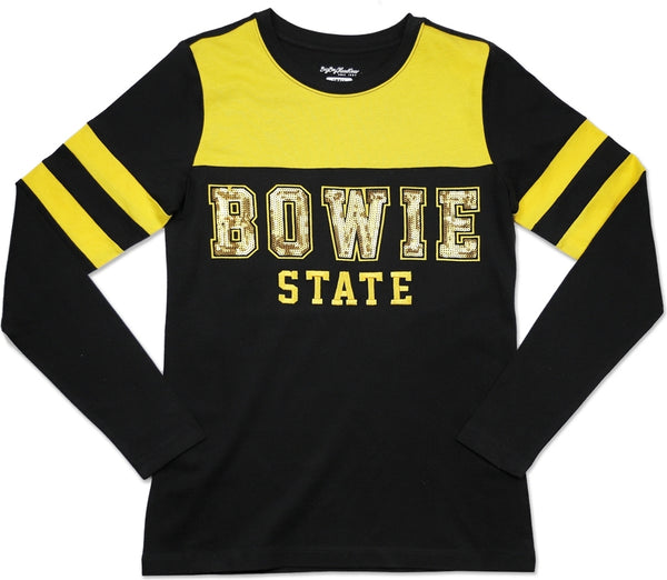 Big Boy Bowie State Bulldogs Ladies Long Sleeve Tee [Black]