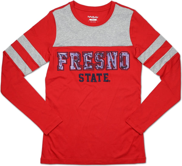 Big Boy Fresno State Bulldogs Ladies Long Sleeve Tee [Red]