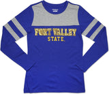 Big Boy Fort Valley State Wildcats Ladies Long Sleeve Tee [Royal Blue]