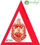 Delta Sigma Theta Crest Thin Woven Label Iron-On Patch [Pre-Pack - Red - 2.2" x 1.5"]